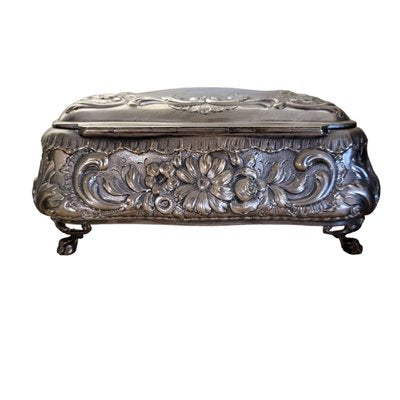 Antique Edwardian Silver Jewelry Box, England, 19th Century-TCS-1817804