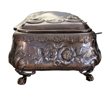 Antique Edwardian Silver Jewelry Box, England, 19th Century-TCS-1817804