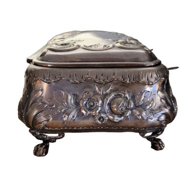 Antique Edwardian Silver Jewelry Box, England, 19th Century-TCS-1817804