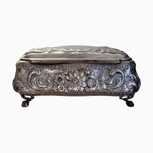 Antique Edwardian Silver Jewelry Box, England, 19th Century-TCS-1817804