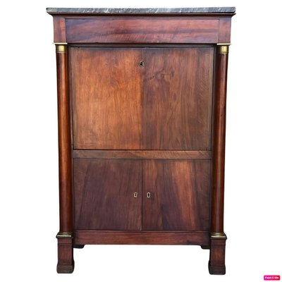 Antique Empire Drop-Front Oak Secretary, 1890-PSK-2031319