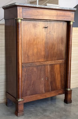 Antique Empire Drop-Front Oak Secretary, 1890-PSK-2031319