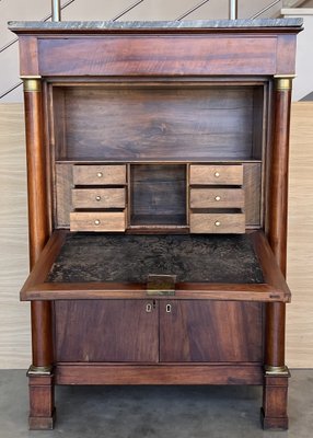 Antique Empire Drop-Front Oak Secretary, 1890-PSK-2031319