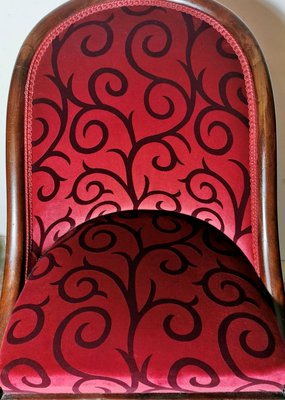 Antique Empire Mahogany and Velvet Desk Chair-QRS-573290