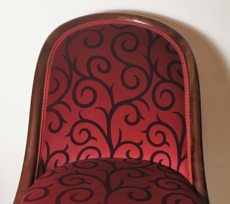 Antique Empire Mahogany and Velvet Desk Chair-QRS-573290