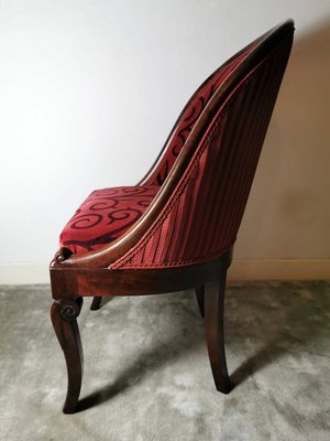 Antique Empire Mahogany and Velvet Desk Chair-QRS-573290