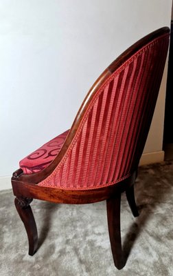 Antique Empire Mahogany and Velvet Desk Chair-QRS-573290