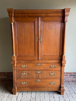 Antique Empire Oak Cabinet, 1800s-GTG-1818061