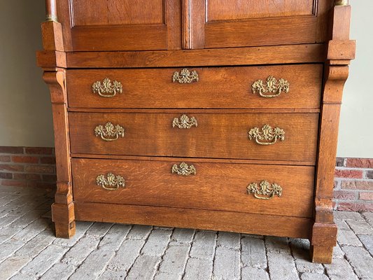 Antique Empire Oak Cabinet, 1800s-GTG-1818061