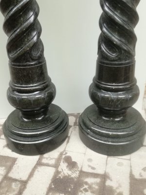 Antique Empire Style Black Marble Capitals, 1900s, Set of 2-OLY-736151