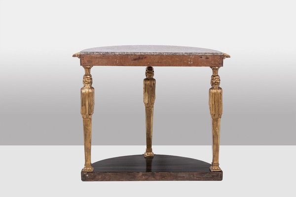 Antique Empire Style Console Table with Caryatids, 1880-CEJ-2027325