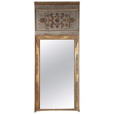 Antique Empire Trumeau Mirror in Carved and Gilt Wood, 1810-TDA-1452554