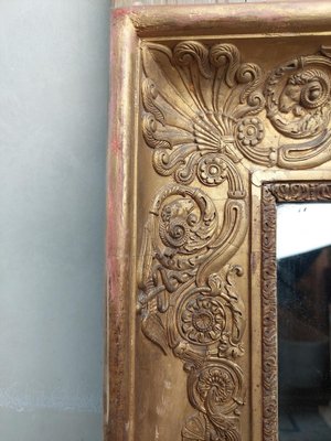 Antique Empire Trumeau Mirror in Carved and Gilt Wood, 1810-TDA-1452554