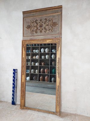 Antique Empire Trumeau Mirror in Carved and Gilt Wood, 1810-TDA-1452554