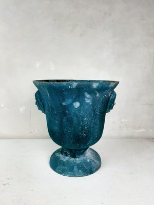 Antique Enamelled Cast Iron Vase-TDA-1376303