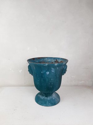 Antique Enamelled Cast Iron Vase-TDA-1376303