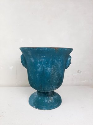 Antique Enamelled Cast Iron Vase-TDA-1376303