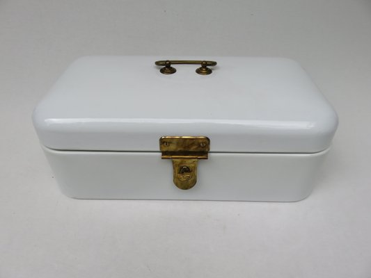 Antique Enamelled White Lunch Box from Bing-Werke-EY-838505