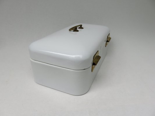 Antique Enamelled White Lunch Box from Bing-Werke-EY-838505