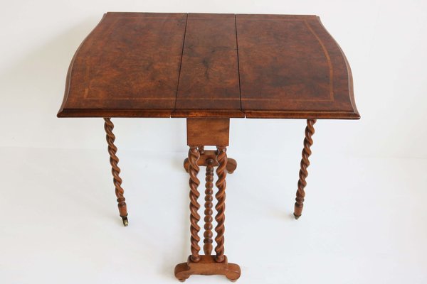 Antique English Barley Twist Foldable Table, 1890-WIP-2041334