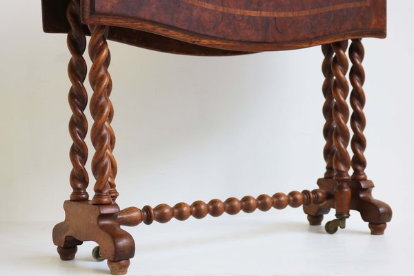 Antique English Barley Twist Foldable Table, 1890-WIP-2041334