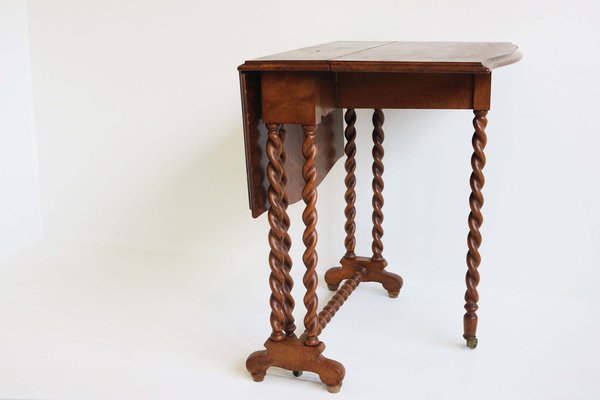 Antique English Barley Twist Foldable Table, 1890-WIP-2041334