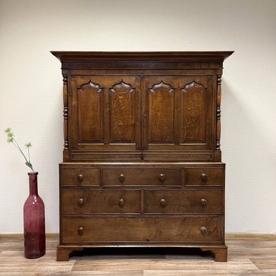 Antique English Bread Cupboard in Oak, 1850s-ALF-2033613