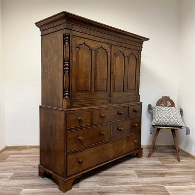 Antique English Bread Cupboard in Oak, 1850s-ALF-2033613