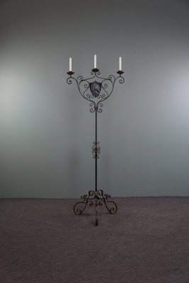 Antique English Cast Iron Candlestick, 1900s-HPP-1726029