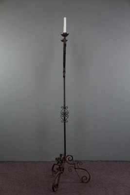 Antique English Cast Iron Candlestick, 1900s-HPP-1726029