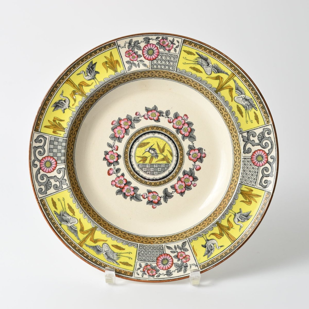 Antique English Ceramic Plates from Gildea & Walker, 1882, Set of 2