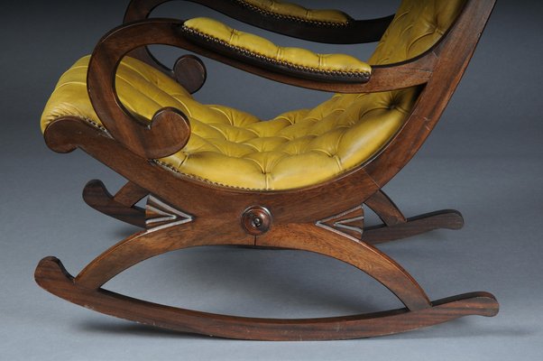 Antique English Chesterfield Rocking Chair-FLW-1752115