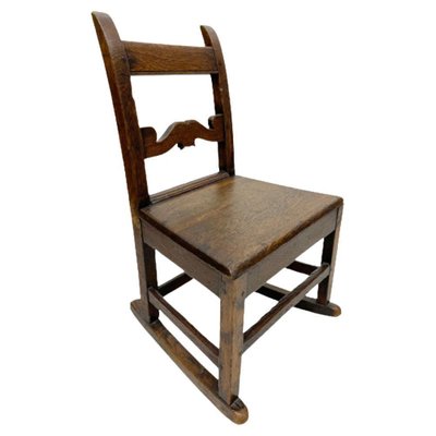 Antique English Children's Rocking Chair in Oak-UCH-1239937