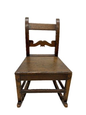 Antique English Children's Rocking Chair in Oak-UCH-1239937