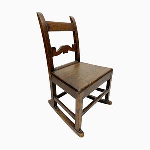 Antique English Children's Rocking Chair in Oak-UCH-1239937