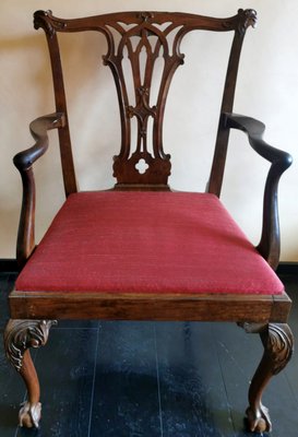 Antique English Chippendale Style Chair-QRS-1228808