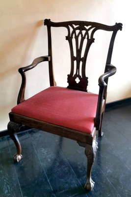 Antique English Chippendale Style Chair-QRS-1228808