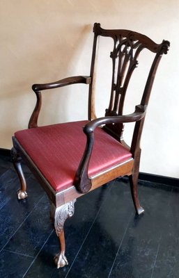 Antique English Chippendale Style Chair-QRS-1228808