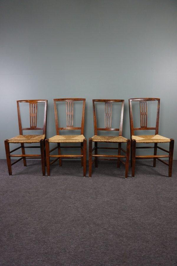 Antique English Dining Room Chairs, Set of 4