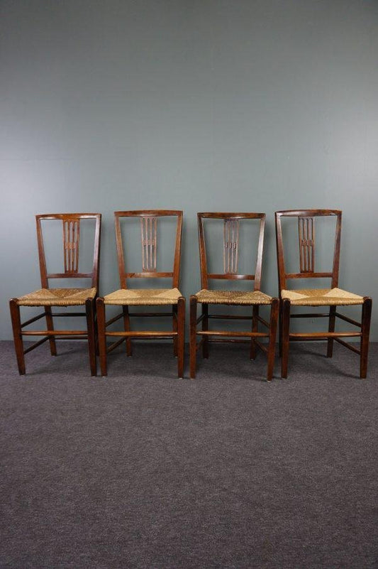 Antique English Dining Room Chairs, Set of 4