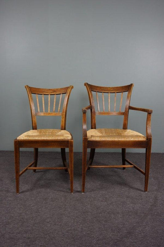 Antique English Dining Room Chairs, Set of 4