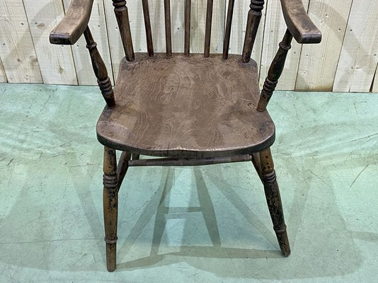 Antique English Elm Armchair, Late 19th Century-QYF-850866