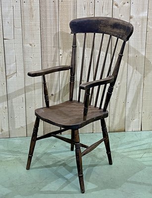 Antique English Elm Armchair, Late 19th Century-QYF-850866