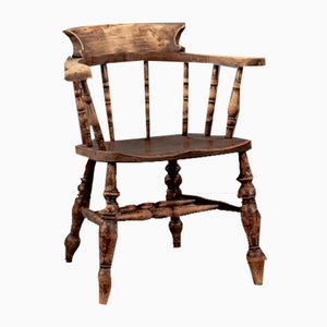 Antique English Elm Wood Captains Chair, 1890s-VLO-2022684