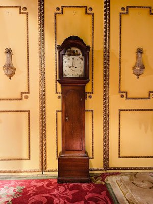 Antique English Grandfather Clock in Oak, 19th Century-FLW-1402047