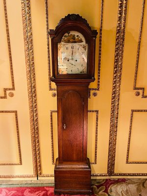 Antique English Grandfather Clock in Oak, 19th Century-FLW-1402047