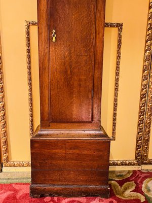 Antique English Grandfather Clock in Oak, 19th Century-FLW-1402047