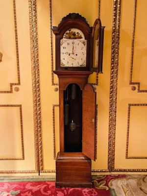 Antique English Grandfather Clock in Oak, 19th Century-FLW-1402047