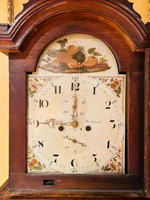 Antique English Grandfather Clock in Oak, 19th Century-FLW-1402047