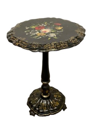 Antique English Hand-Painted Folding Table-TCS-1359863